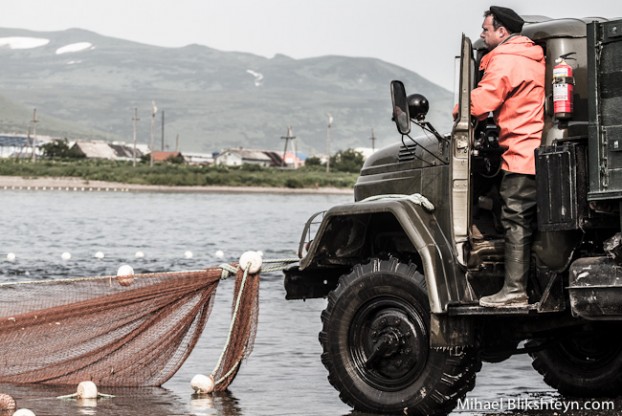 Ozernaya River sockeye salmon beach seine fishery