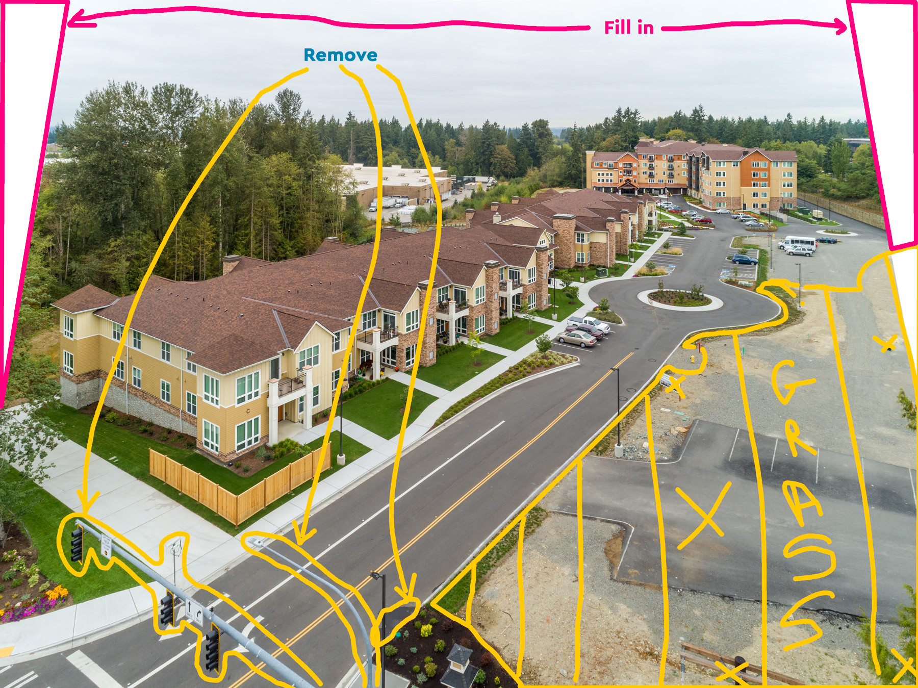 Construction aerial drone photography in Tacoma